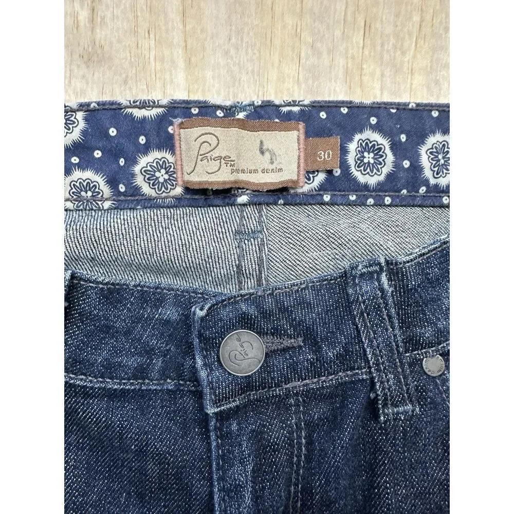 Paige Hillside Premium Denim Jeans Wide Leg 30 Dark Wash‎